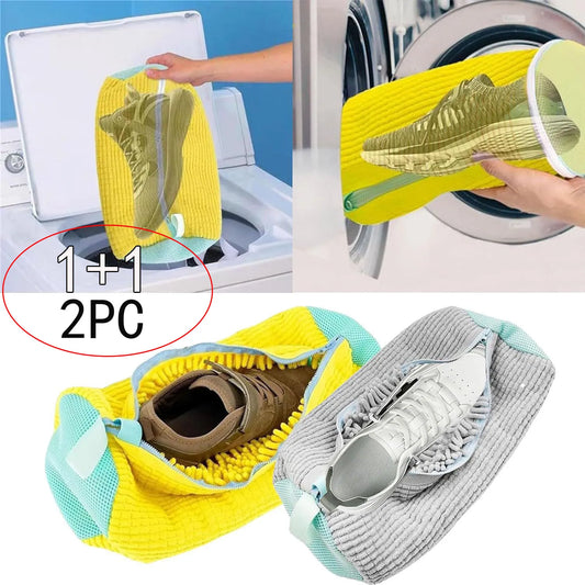 1/2PCS Washing Shoes Bag  Protector Fluffy fibers Polyester Washing Shoes Machine Friendly Laundry Bag Drying Bags